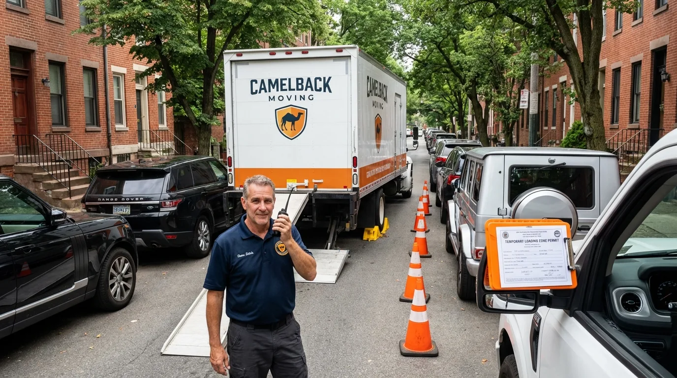 City street loading permit setup in River Edge, NJ