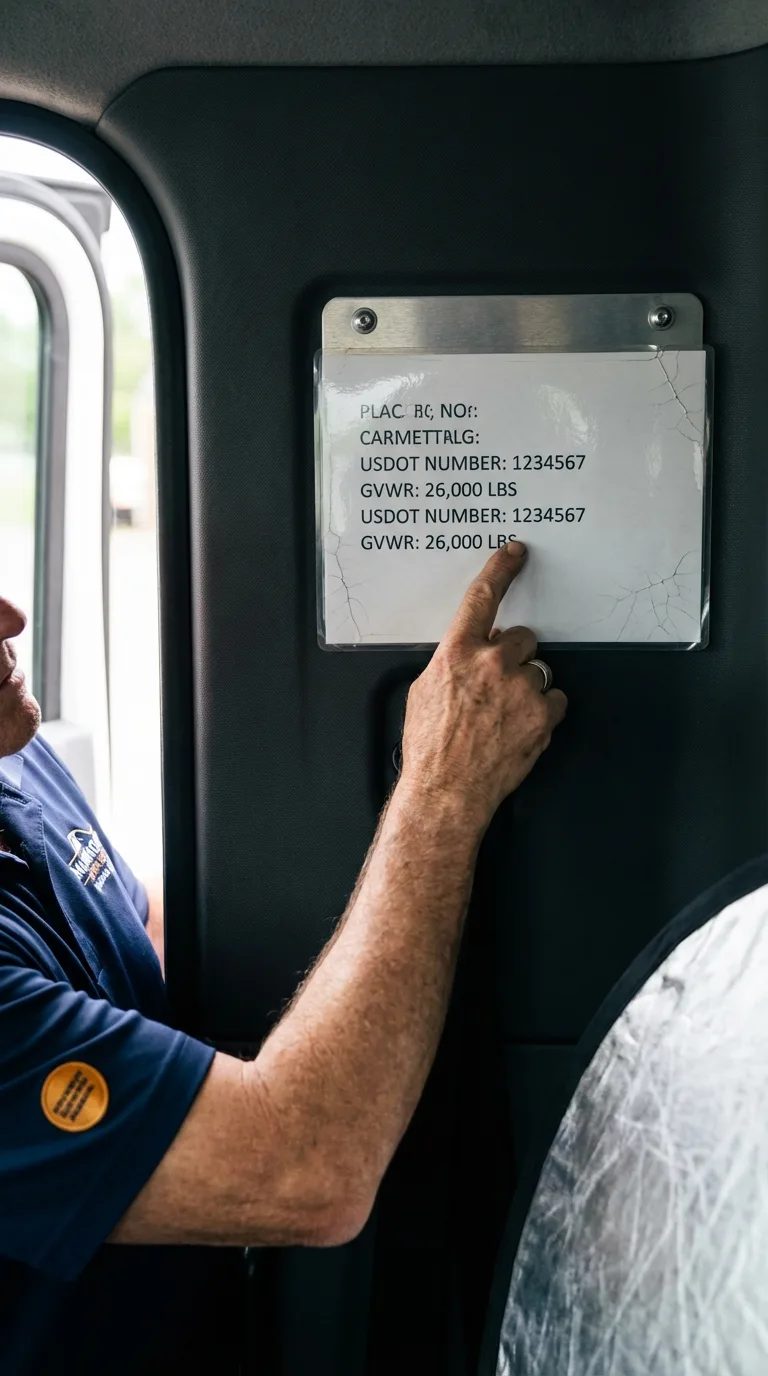 USDOT licensing placard verification in River Edge
